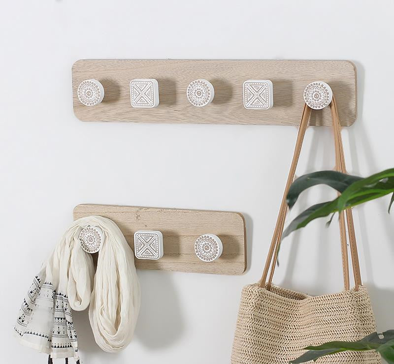 Wooden Coat Hook Creative Hook Wall Coat Rack Wall Hanging Porch Wall Decoration - Seasonal Chic Variety