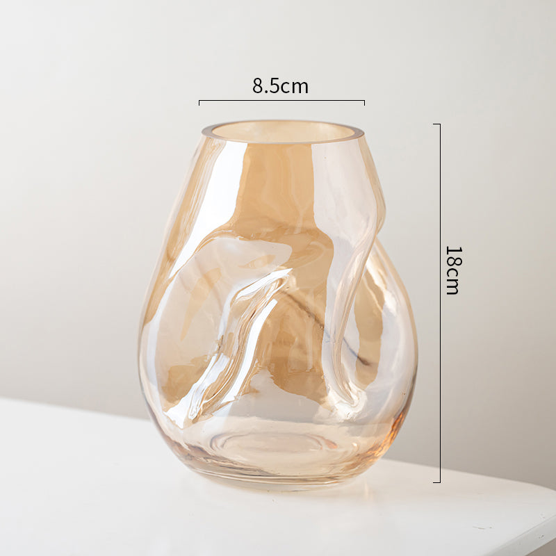 Light Luxury Style Golden Irregular OppositeSex Vase - Seasonal Chic Variety