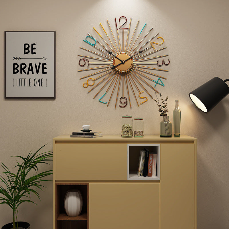 Fashion Silent Metal Wall Clock Creative Living Room - Seasonal Chic Variety