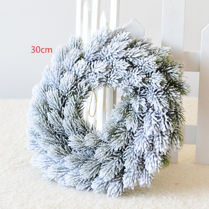 Size: 30cm - Snowflake pine cone Christmas Wreath - Seasonal Chic Variety