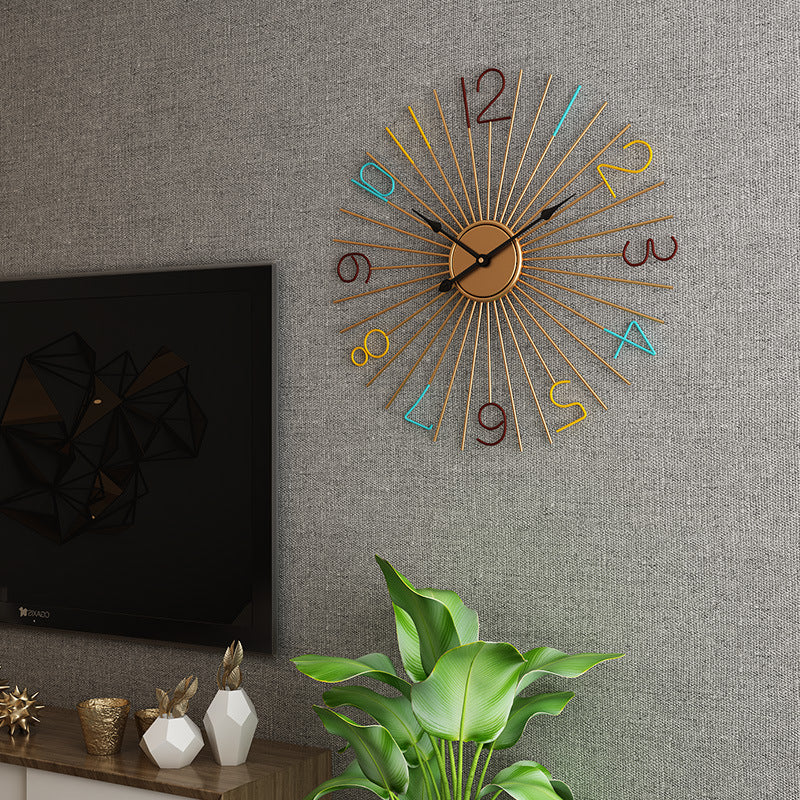 Fashion Silent Metal Wall Clock Creative Living Room - Seasonal Chic Variety