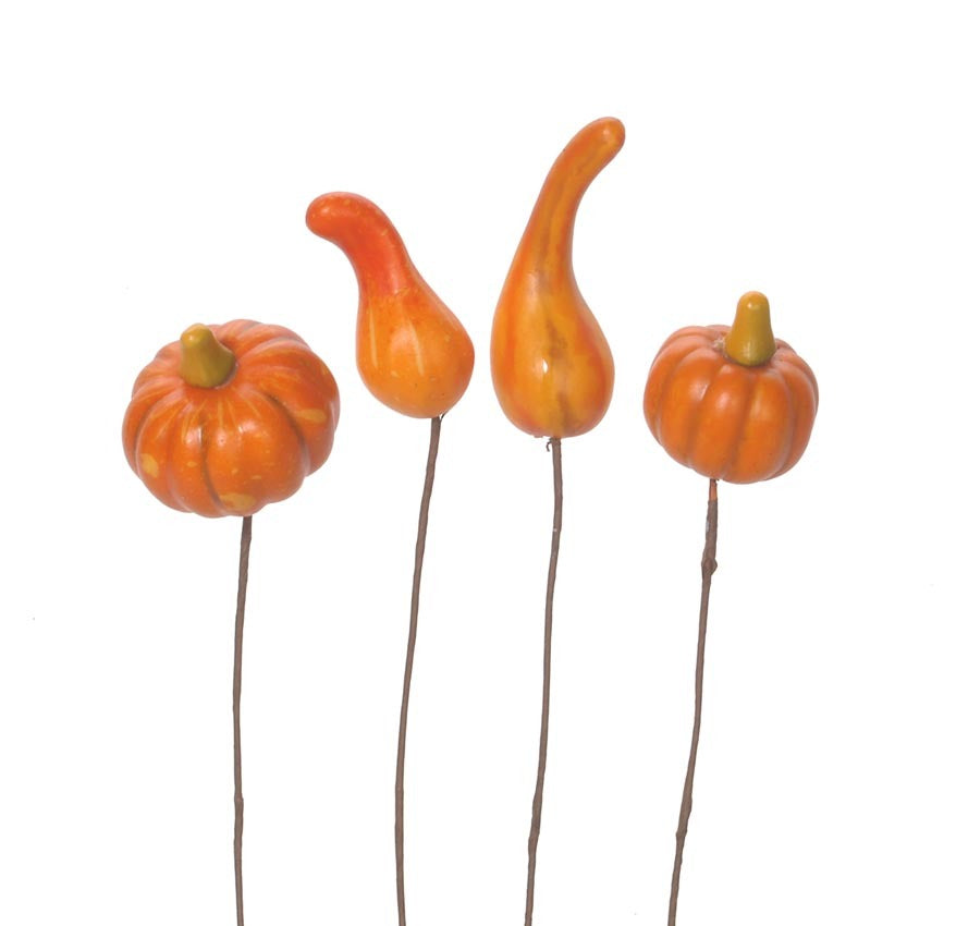 Gourd And Pumpkin Picks Assorted Styles - Seasonal Chic Variety