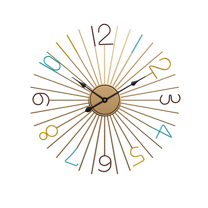 Fashion Silent Metal Wall Clock Creative Living Room - Seasonal Chic Variety